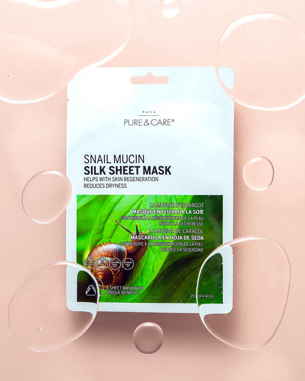 Snail Mucin Silk Sheet Mask for skin regeneration  I PUCA - PURE & CARE