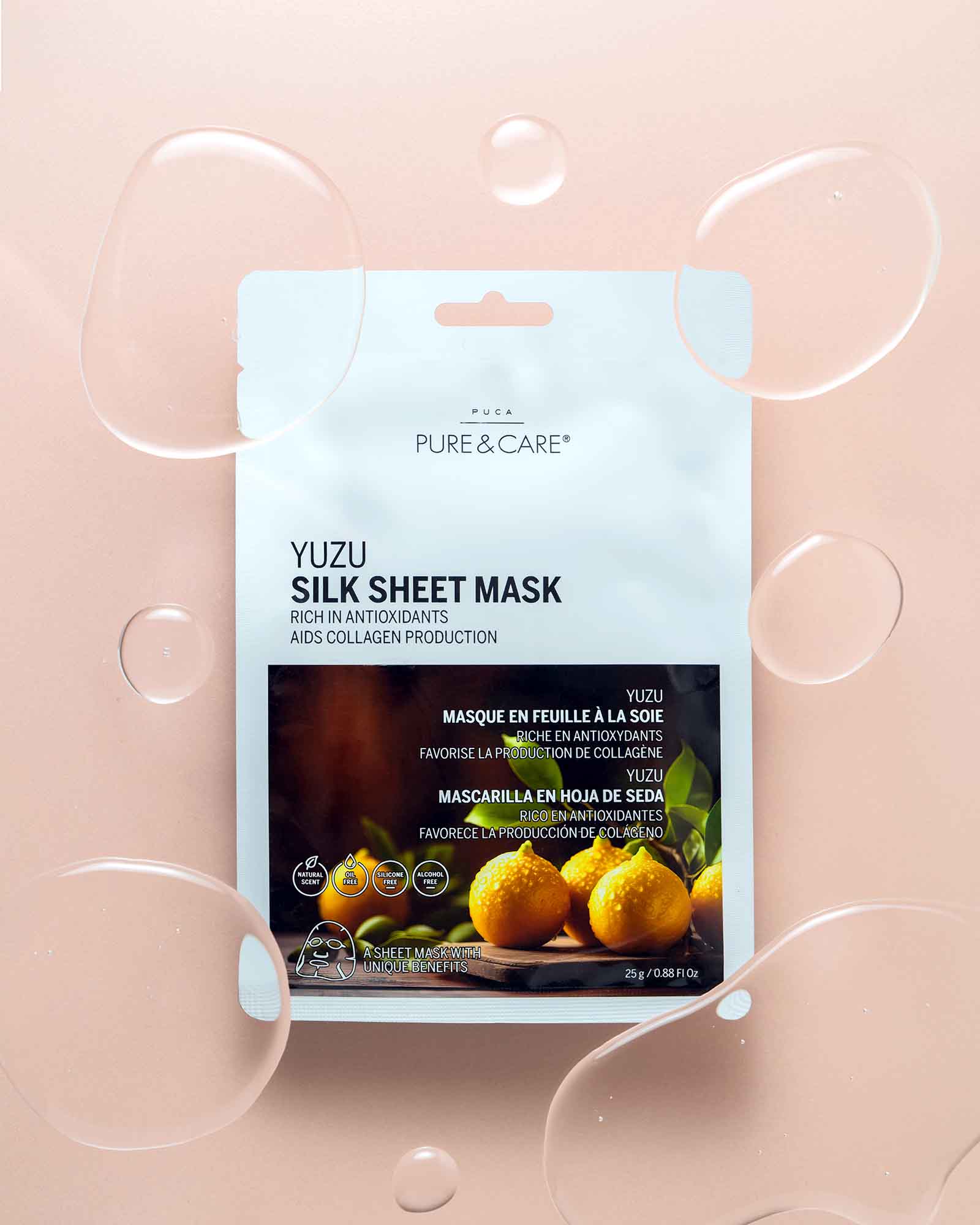 Yuzu Silk Sheet Mask rich in antioxidants I PUCA - PURE & CARE