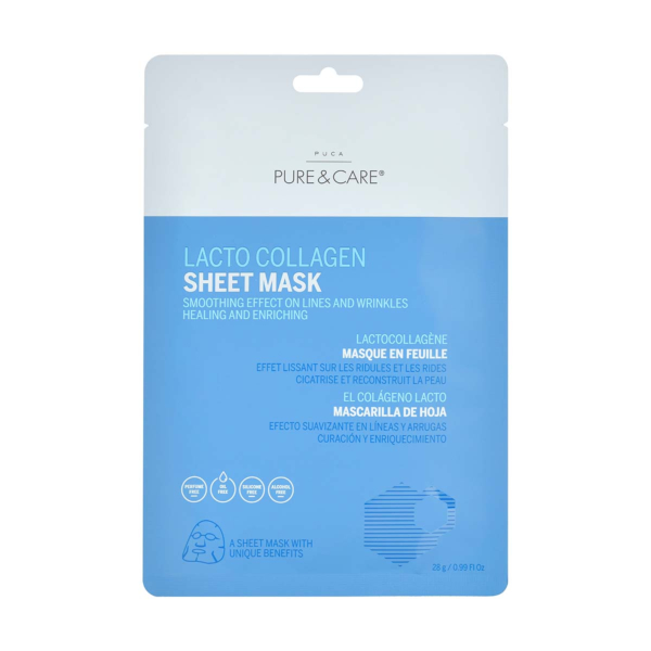 Lacto Collagen Sheet Mask smoothing fine lines I PUCA - PURE & CARE