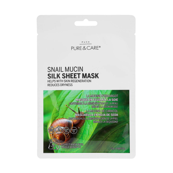 Snail Silk Sheet Mask regenerates skin and reduces dryness I PUCA - PURE & CARE